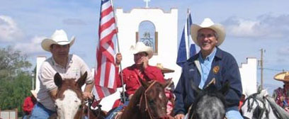 Riding with Senator Uresti at the Socorro Mission
