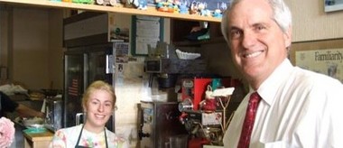 Enjoying a cup of Coffee at Pike Street Market, Downtown El Paso