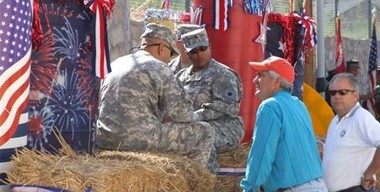 Talking with Ft. Bliss soldiers on the Fourth.