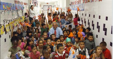 Senator Shapleigh with Sgt. Robert Ituarte Elementary first graders