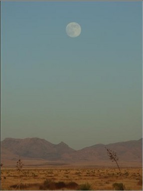 Moon over the mountains