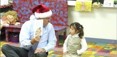 Senator Shapleigh with a friend at Clendenon Elementary School