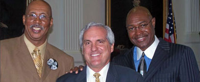 Senator Shapleigh with '66 Miner Champions Nevil Shed and David Lattin