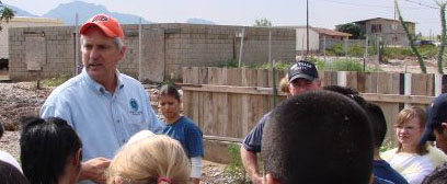 Senator Shapleigh with flood clean up volunteers in Canutillo
